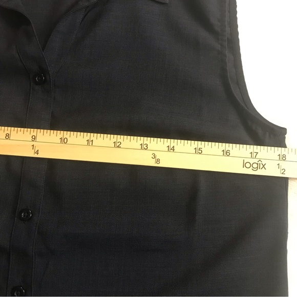 Christopher & Banks women’s blouse sleeveless button down Sz S color blue V-Neck - Picture 8 of 12